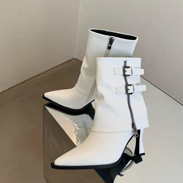 New Arrivals Double Buckle Women Ankle Boots