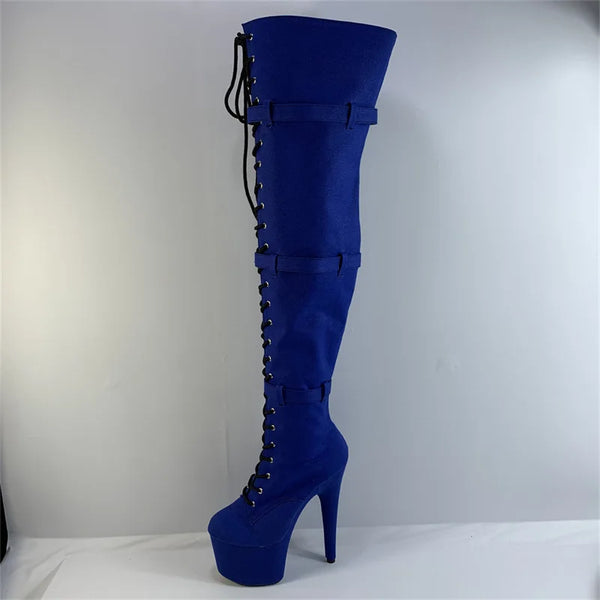 Fashion PU Upper 17CM/7inches Pole Dancing Shoes High Heel  Over-the-Knee Boots