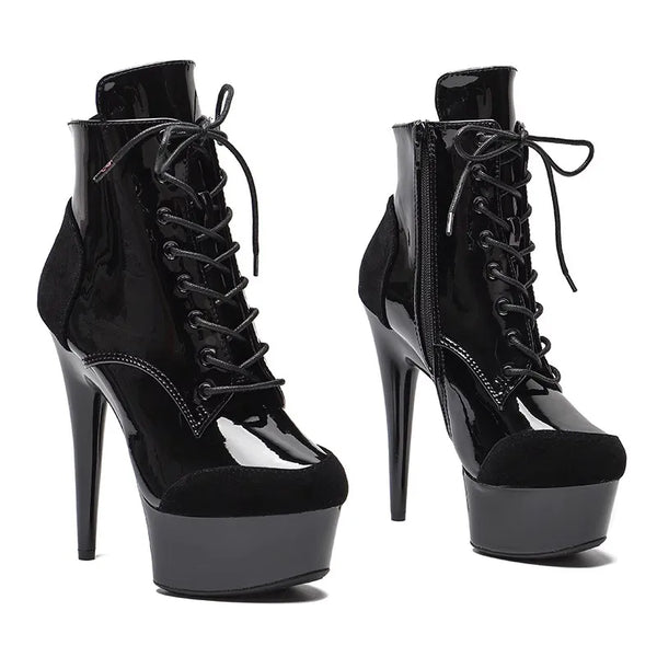 PU Upper 15CM/6Inch Women's Platform Party High Heels Modern Boots
