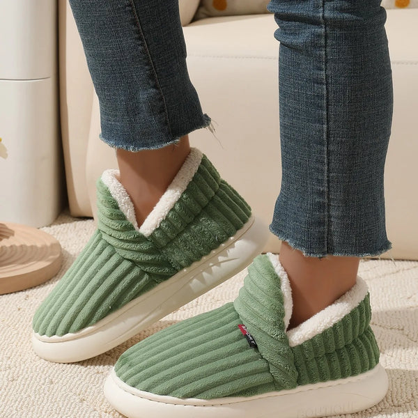 Bebealy Winter Warm Fur Slippers For Women