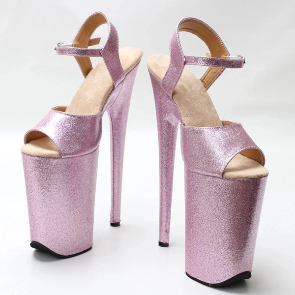 Summer Fashion Glitter Stripper Pole Dance Nightclub Party Club Sandals 23CM High Heeled