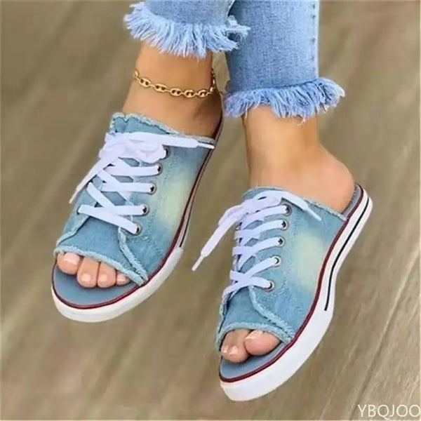 Fashion Women Canvas Sandals Breathable Summer Slippers