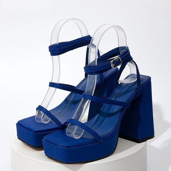 Big Summer Green Goth High Heels Sexy Party Chunky Platform Sandals Shoes Women Size 35-42