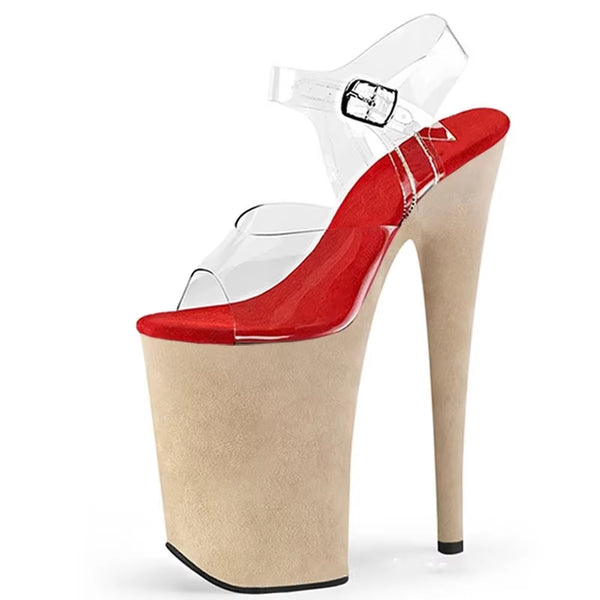 Transparent PVC Pumps Women Wedding Shoes Sexy 23cm Ultra High Thin Heels