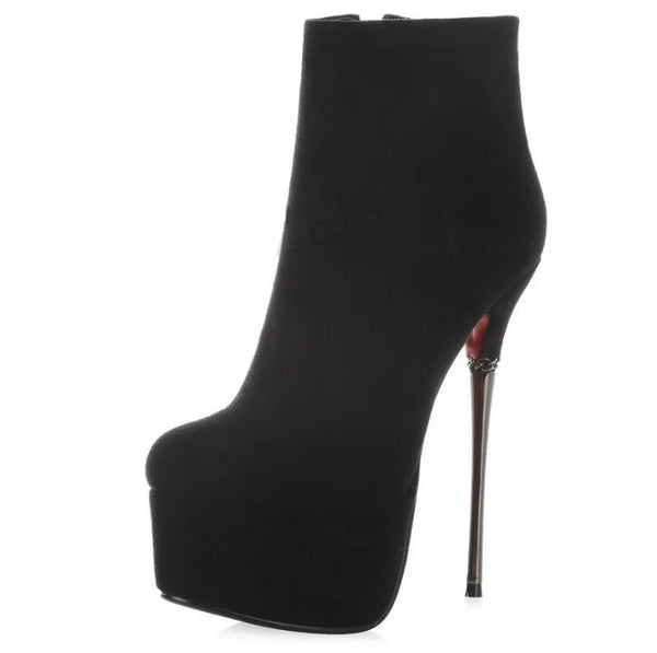 Women Ankle Boots Metal Stilettos High Heels 15cm Platform Boots