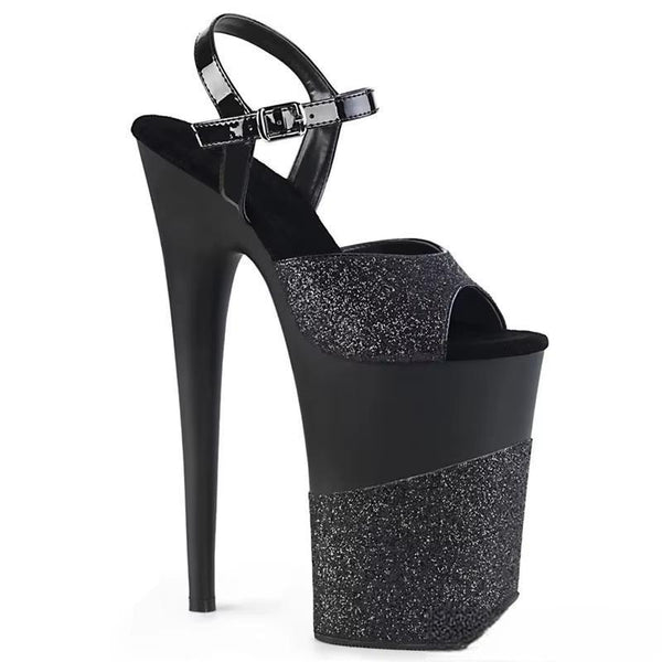 black bag heels and 23 cm sexy stage show banquet 9 inch sandals