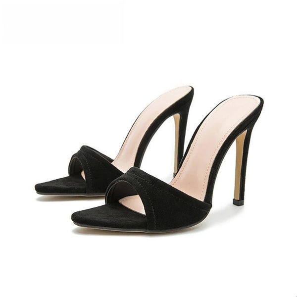 New Summer Stiletto Heels Women Slippers Sandals Banquet Dress Mules Slides