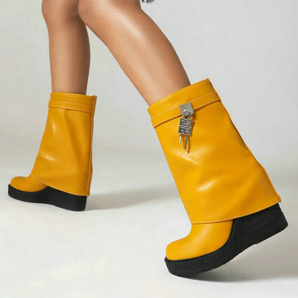Women Ankle Boots Platform Wedges High Heel Ladies Short Boots
