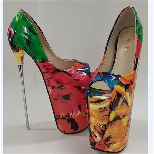 Zapatos de mujer de boca baja con tacones finos de 22 cm para cosplay