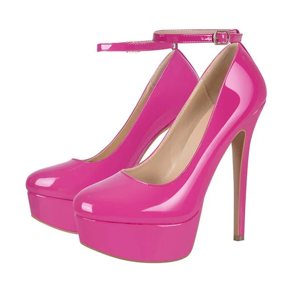 Zapatos Mary Jane para mujer con plataforma y tiras en el tobillo y tacones de aguja altos
