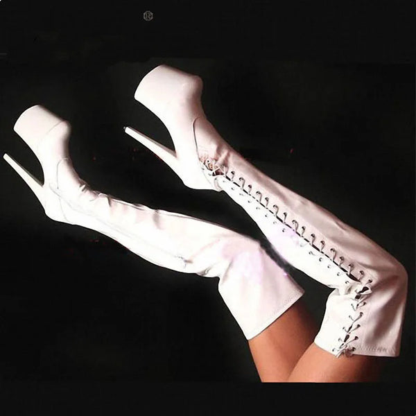 8 inches Stripper Exotic Sexy Fetish Over The Knee Thigh High Boots
