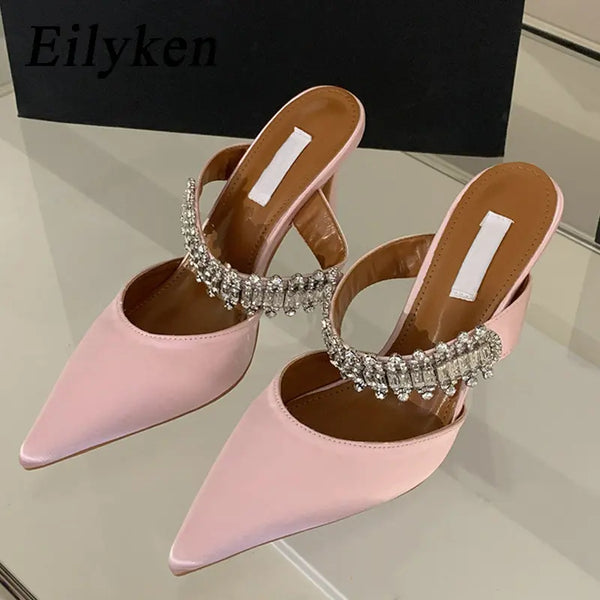 Designer Rhinestones Pointed Toe Women Pumps Strippers Party Shoes High Heels