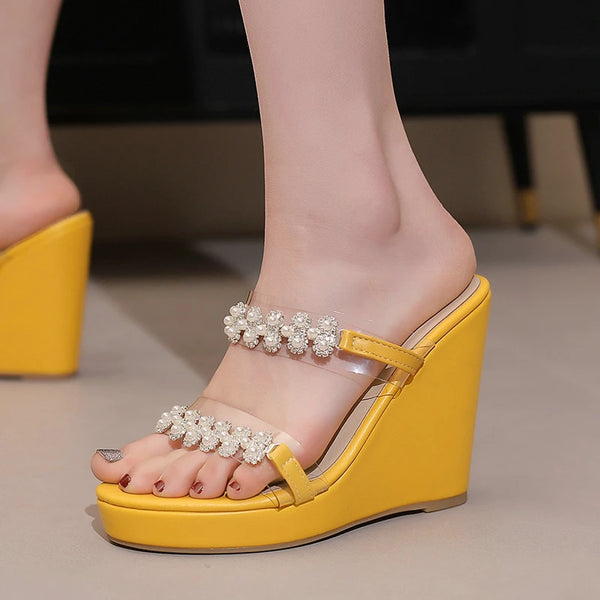 Summer  High Heel Shoes Platform Wedges High Heel Ladies Slippers