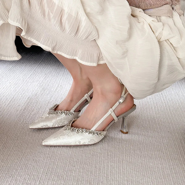 Pointed Chain, Water Diamond Style Single Shoe One Word Belt