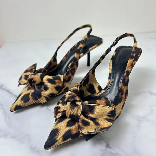 Big Bow Shallow High Heels Sandals