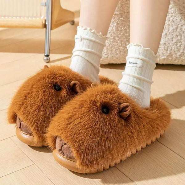 Fashion Comfortable Capybara Plush Slippers
