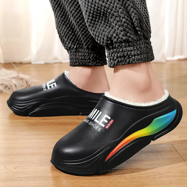 Pantuflas cálidas de algodón para hombre de invierno