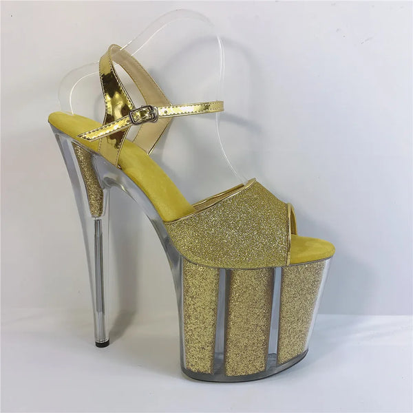 Tacones de princesa de fiesta de 8 pulgadas, sandalias de tacón alto de pasarela sexys de 20 cm