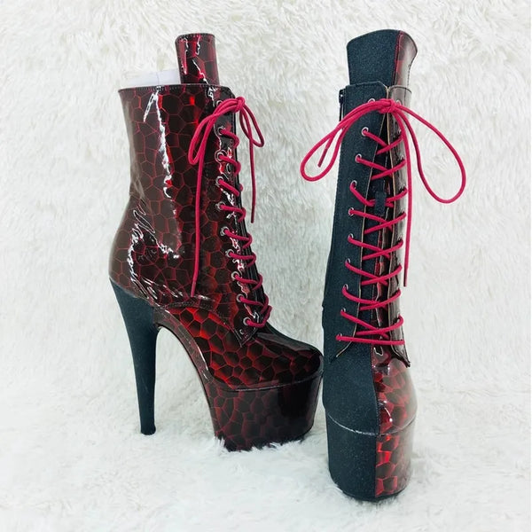 Botas modernas de tacón alto con plataforma para mujer, de 17 cm/7 pulgadas, con parte superior de PU y colores variados para fiesta