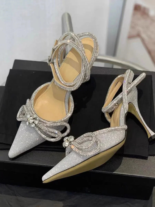 Bow tie strap high heels for women in spring