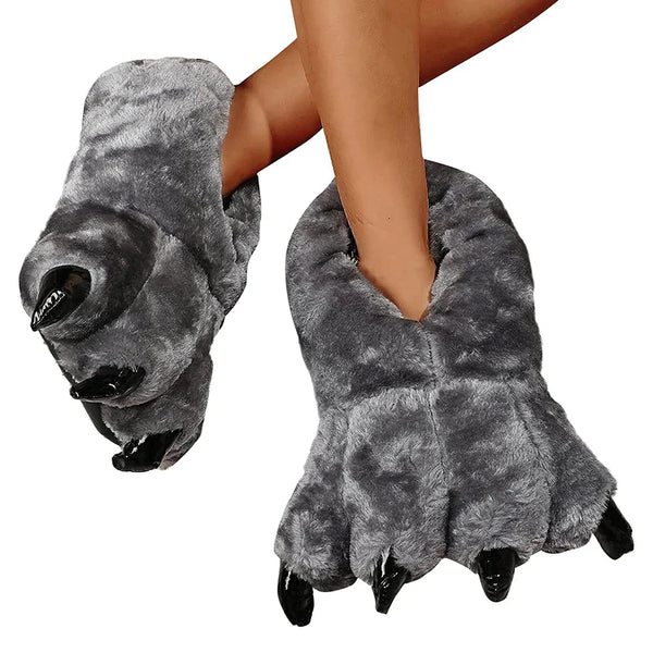 Bear paw personality indoor cotton slippers