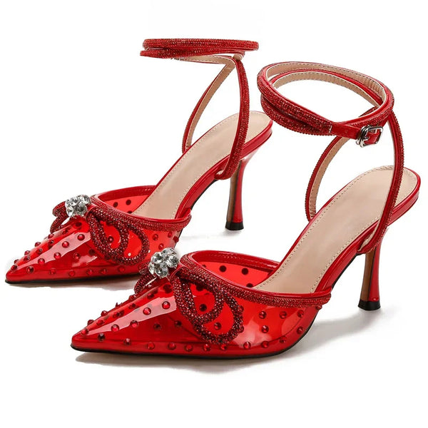 Women's Transparent Water Drill High Heel Sandals