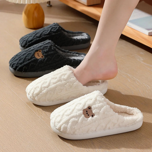 Winter Soft Sole Anti Slip Cotton Shoes Men Indoor Warm Plush Slippers