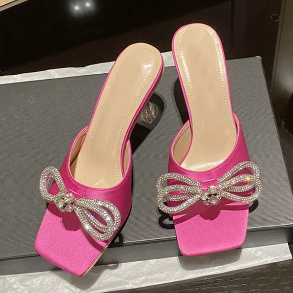 Runway Style Glitter Rhinestones Women Transparent Strange High Heels