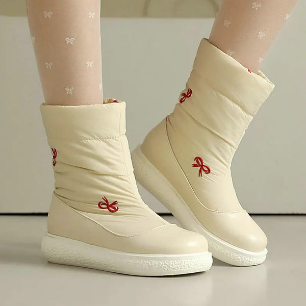 Winter Women Snow Boots Platform Flat with Ladies Ankle Boots