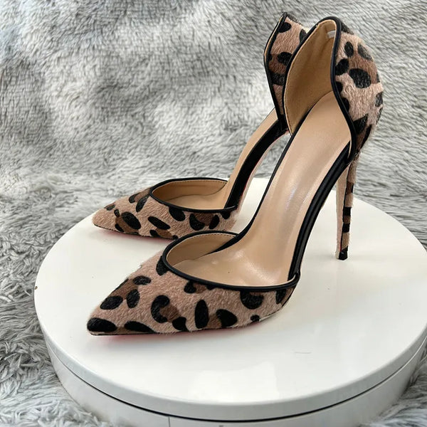 Hairy Women Sexy Pointed Toe High Heel Shoes