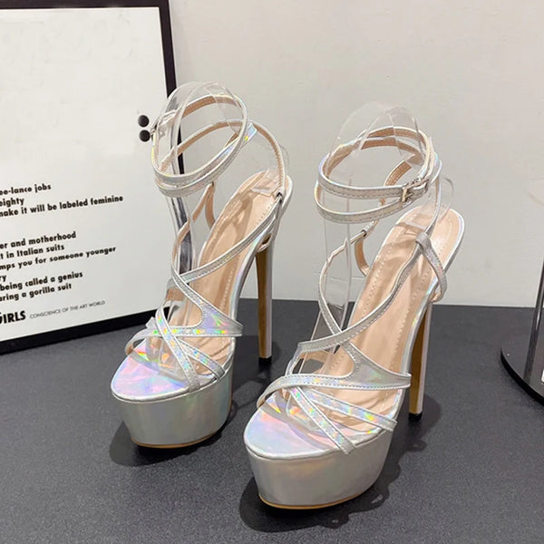 Sexy Open Toe Party Club Stripper Pole Dance Shoes Extreme High Heels