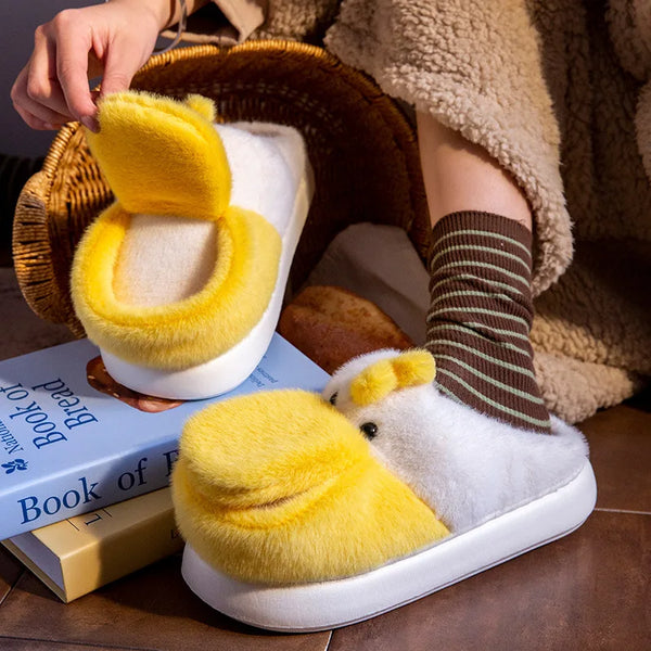 Pantuflas de pato con boca grande para mujer