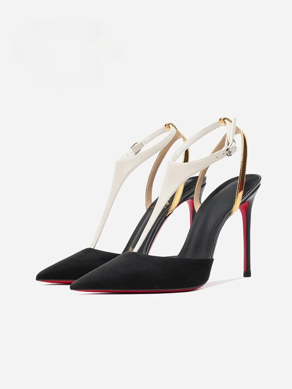 New pointed red soled high-heeled shoes with shallow mouth for socialites