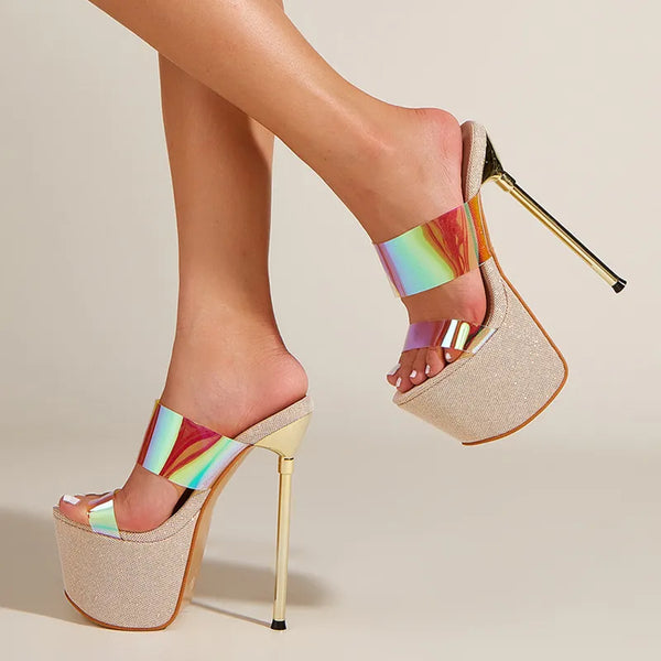 Runway Style Bling Platform High Heels