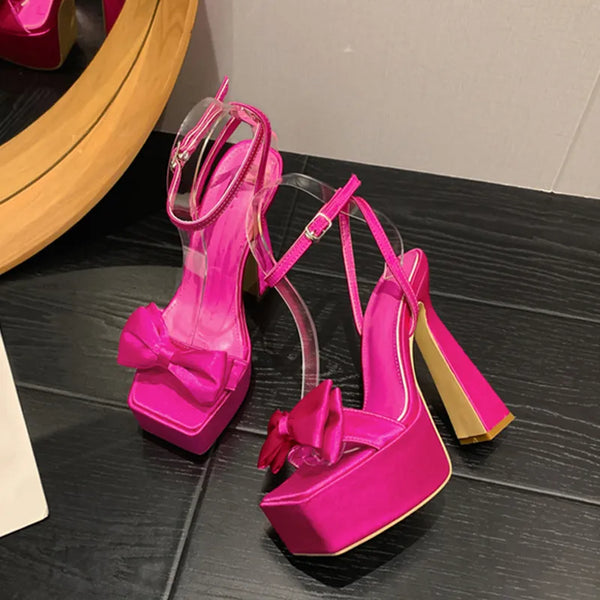 Sandalias de plataforma con tacones ultra altos estilo pasarela para mujer