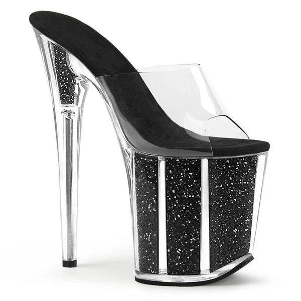 20CM very High Heel Outside Slippers Sequined Cloth Platform Heels
