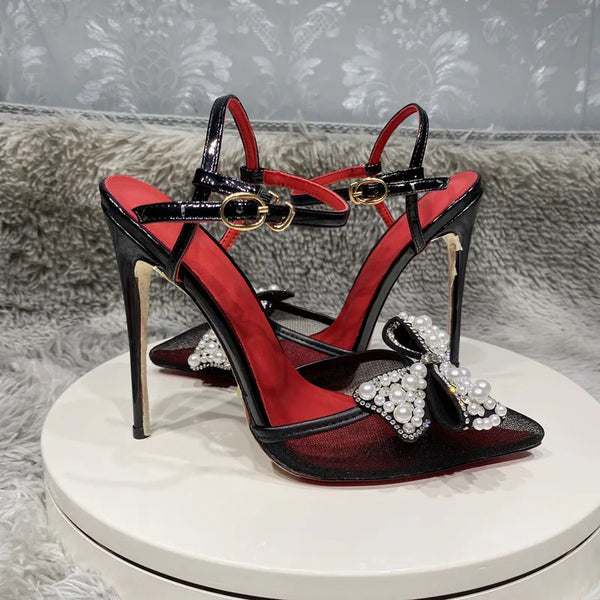 Zapatos de punto sexys para mujer, zapatos de moda negros y azules