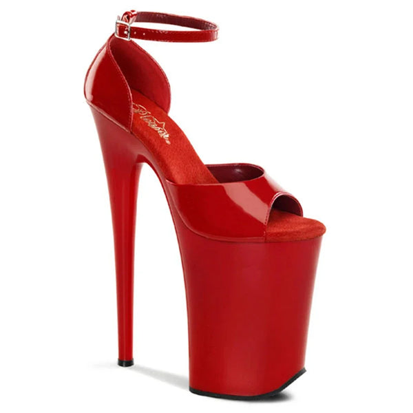 Zapatos de gladiador para mujer, zapatos de boda sexys de 23 cm, tacones ultrafinos de 13 cm