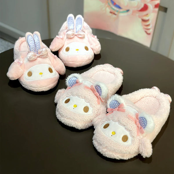Preciosas zapatillas My Melody de estilo japonés para interiores.