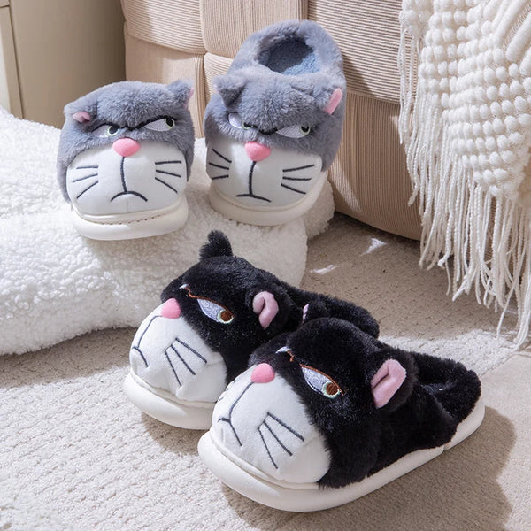 Fluffy Slippers Women House Cute Cartoon Casual Winter Shoes
