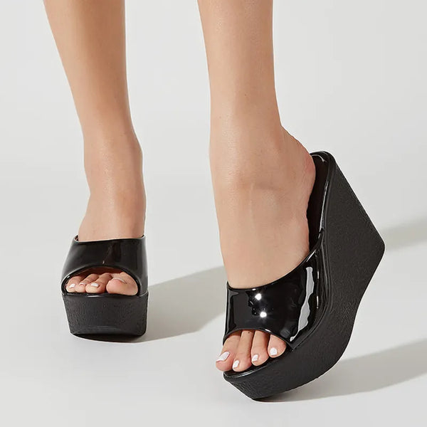 Wedge Slippers Outdoor Open Toe Platform Heels Sandal Female Slides