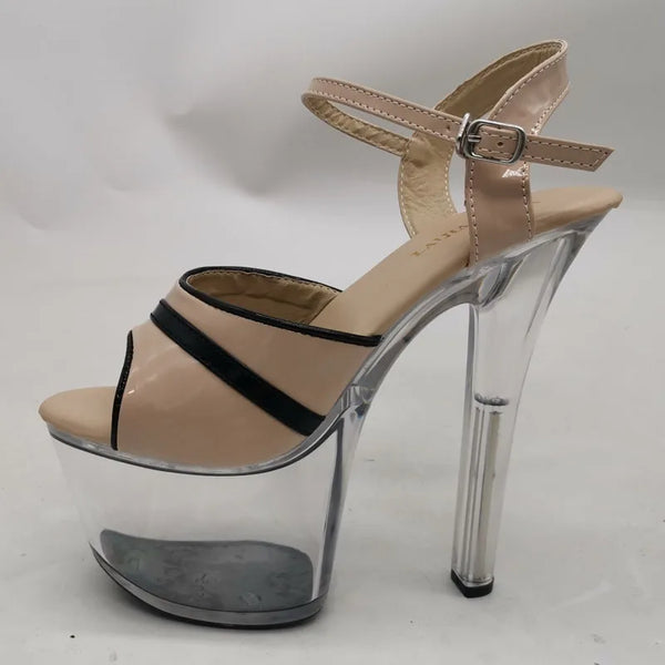 17CM/7inches PU Upper Fashion Sexy Exotic High Heel Platform Party Women Sandals