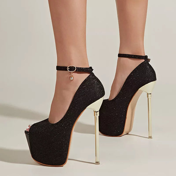 Sexy Nightclub Pole Dance Shoes 17CM Super Stiletto High Heels