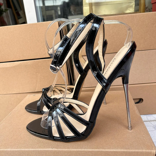 16CM Super High Heels Black Sandals Sexy Black Pumps