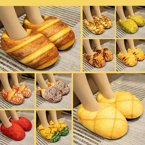 Pantuflas de algodón con simulación creativa personalizada de pan tostado