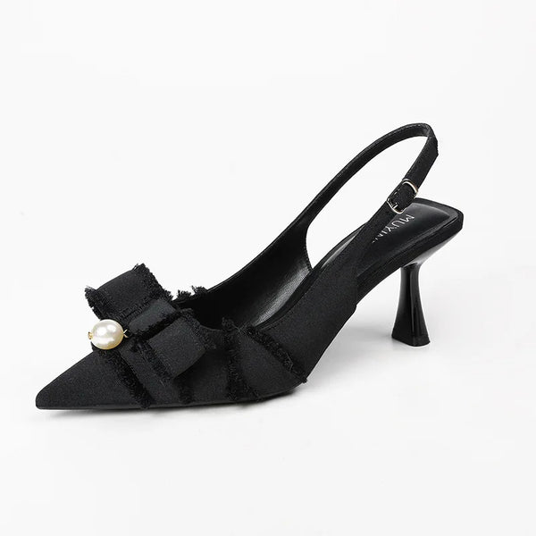 straight strap French pointed high heels for women