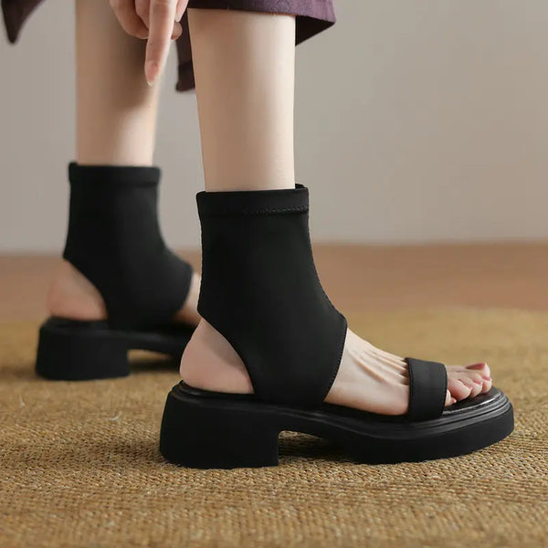 New Summer Women High Heel Shoes Platform Square Heel Ladies Sandals