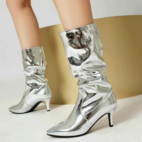 Autumn Winter Women Ankle Boots Pointed Toe Thin High Heel Ladies Short Boots